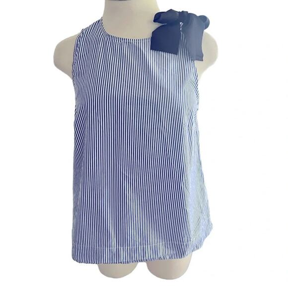 J. Crew Blue and White Striped Tank Top - Picture 7 of 7